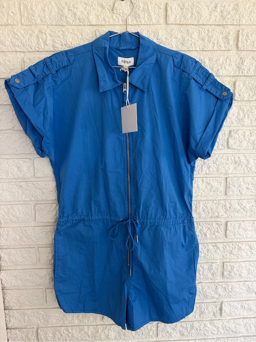 pistola MEG Purist Bright Blue Zip-Front Women’s One Piece Romper